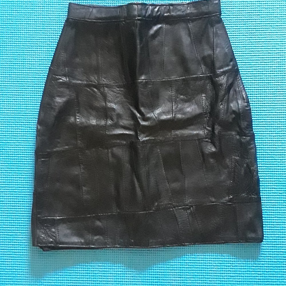Best World Patchwork Leather Skirt